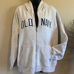 Old Navy Slouchy Logo Graphic Full-Zip Hoodie for Women in XL.
